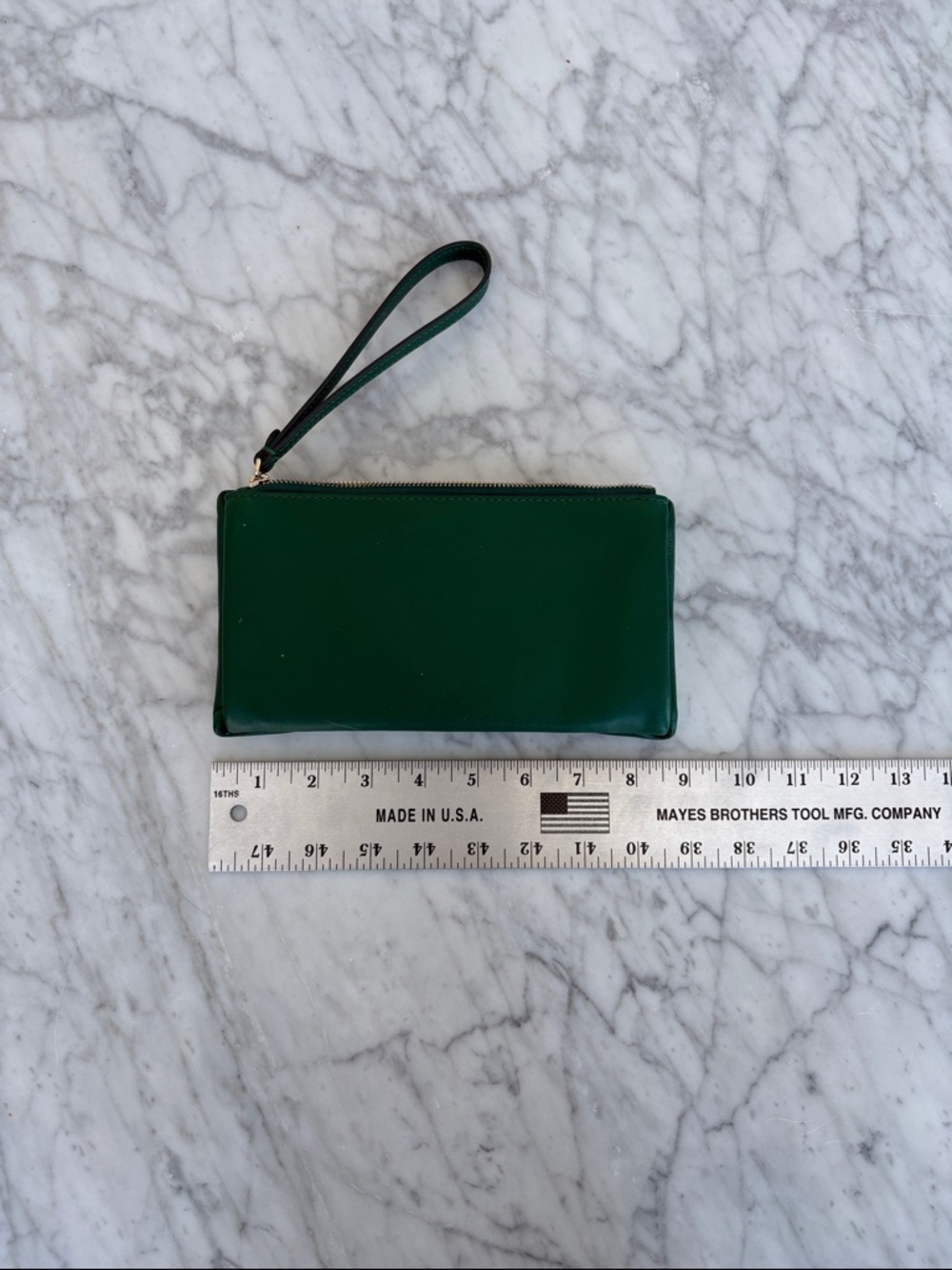 kate spade Emerald Green Leather Wristlet Clutch with Bow Detail - Picture 2 of 4